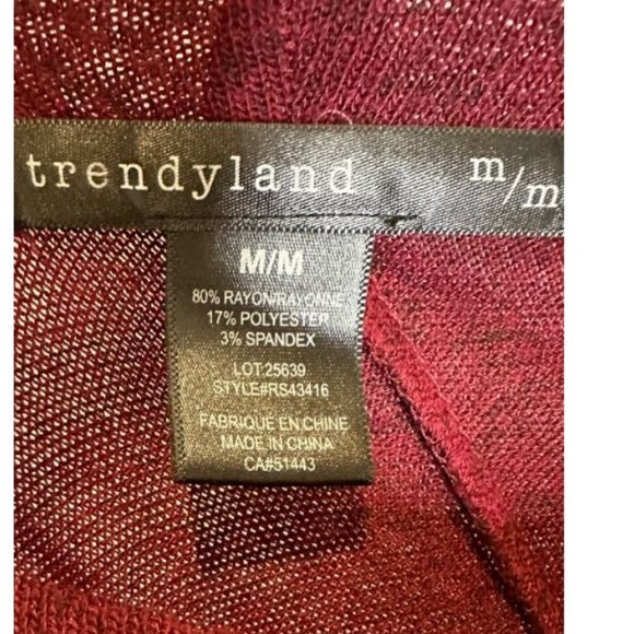 Trendyland Womens Crew Neck Sweater Dress Long Sleeve Size M Burgundy - Picture 3 of 3
